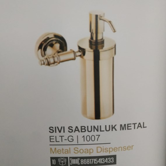 ELİT GOLD SIVI SABUNLUK METAL | Banyo Dükkanım